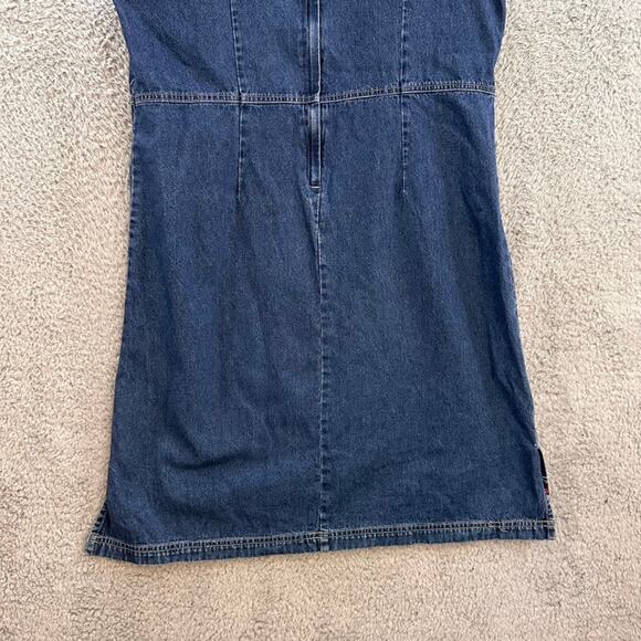 Vintage‎ Expressions Women's Medium Denim Sleeveless Dress Embroidered Design - Picture 10 of 10